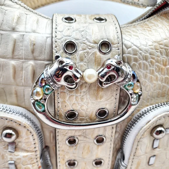 Sharif vintage snakeskin cream used shoulder bag with tags and dust bag. - Picture 1 of 17